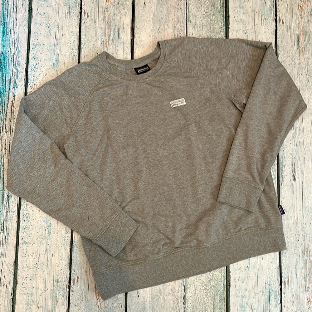 WOMENS PATAGONIA CREWNECK SWEATSHIRT GRAY SZ XL